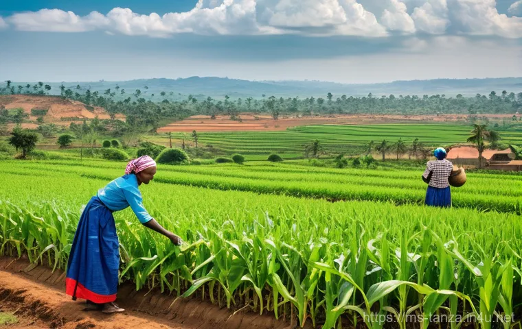 탄자니아의 산업과 무역 - **Prompt 1: Tanzanian Agricultural Resilience and Innovation**
"A vibrant, wide-angle shot depic...